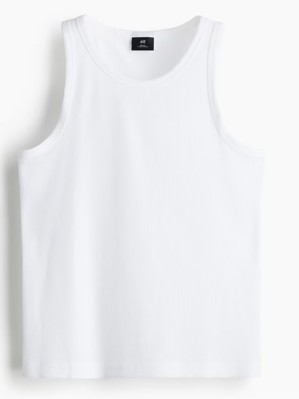 H&M White Ribbed Men's white